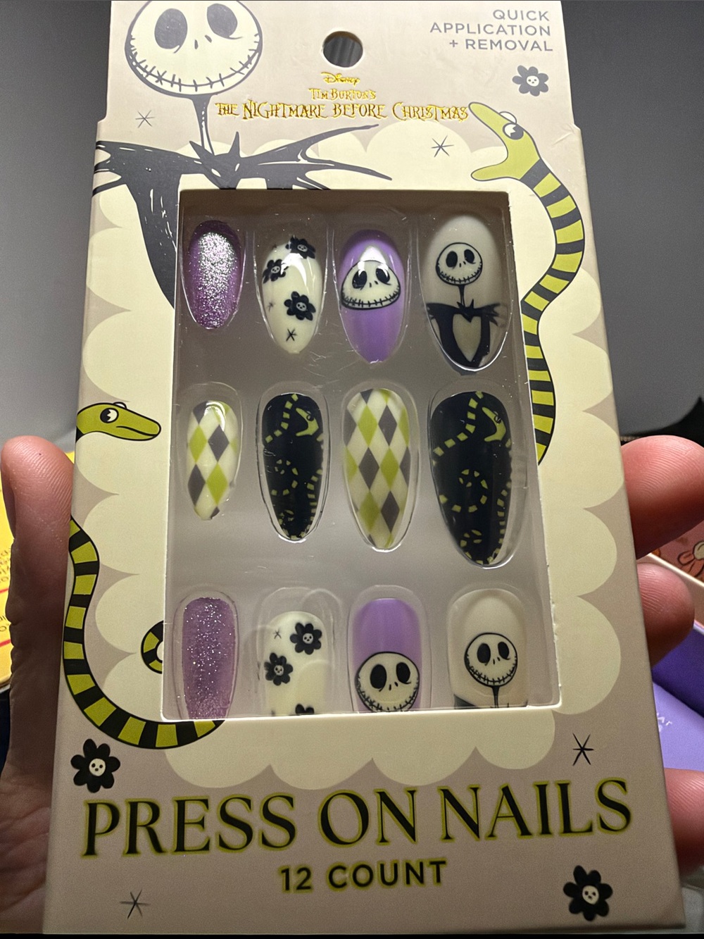 “The Nightmare Before Christmas” Festive Press-On Nails Jack Skellington